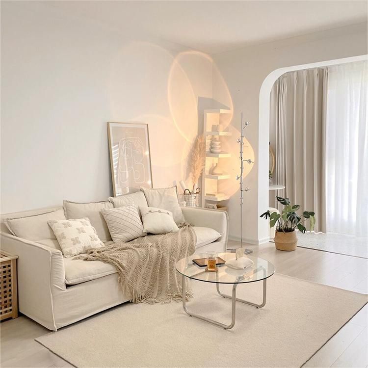 Contemporary Round Glass Top Cocktail Table with Sled Steel Base Clearhalo 'Coffee & Accent Tables' 'Coffee Tables' 'coffee_tables' 'furn' 'furn_coffee_tables' 'Furniture' 'Living Room Furniture' 1200x1200_2cd26ebe-5e4e-4a35-8eb5-5320cb409ade