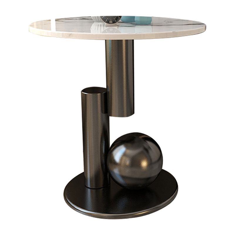 Pedestal contemporáneo de la mesa redonda de la pizarra 21.7 "Mesa al lado del sofá de altura