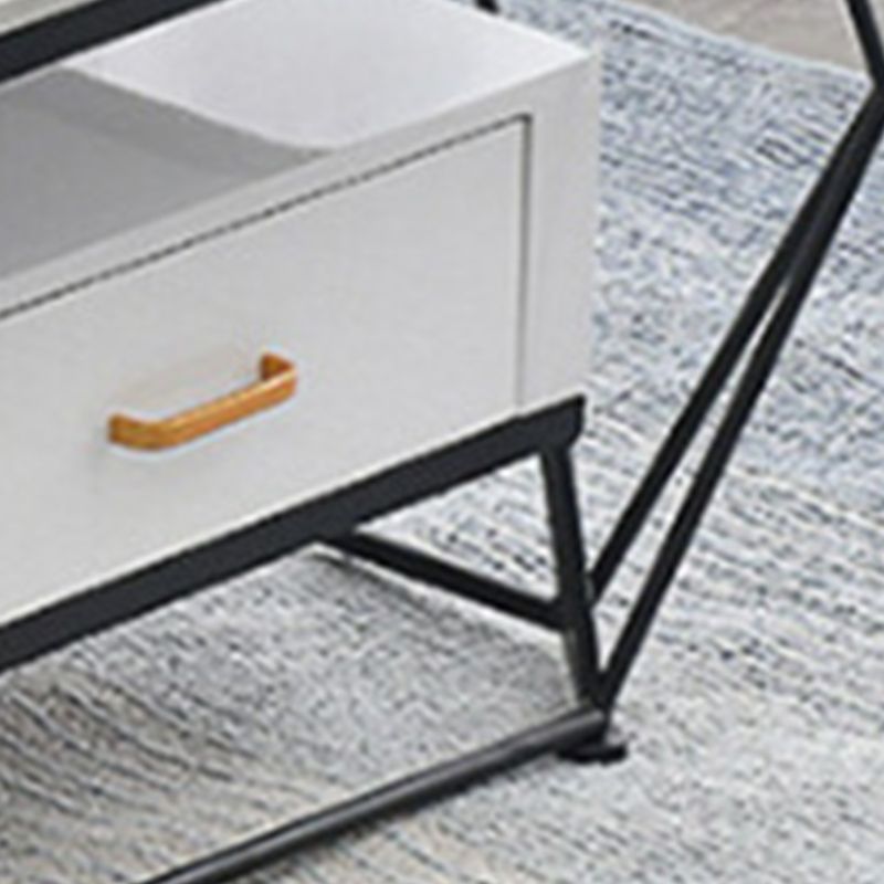 Frame Base Rectangular Glam Style Slate Table Plate Metal Iron Bottom Frame Coffee Table Clearhalo 'Coffee & Accent Tables' 'Coffee Tables' 'coffee_tables' 'furn' 'furn_coffee_tables' 'Furniture' 'Living Room Furniture' 1200x1200_2cd318cb-c88e-41e4-92bf-f3bc60b226ae