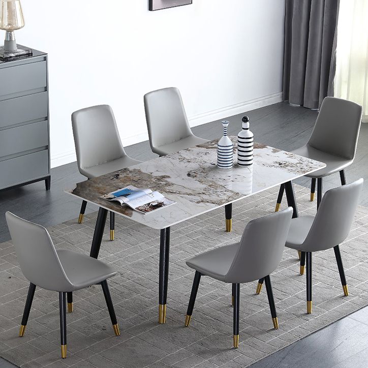 Rectangle Dining Site Table Luxury Style Stone Dining Room Collection with 4-foot Clearhalo ' dining_table' 'Dining Tables & Seating' 'Dining Tables' 'furn' 'furn_dining_table' 'Furniture' 'furniture_dining_table' 'Kitchen & Dining Furniture' 'kitchen&dining_furn' 'kitchen' 'kitchen_dining_table' 1200x1200_2cd6130d-acdc-4444-bafa-f47edab2baaa
