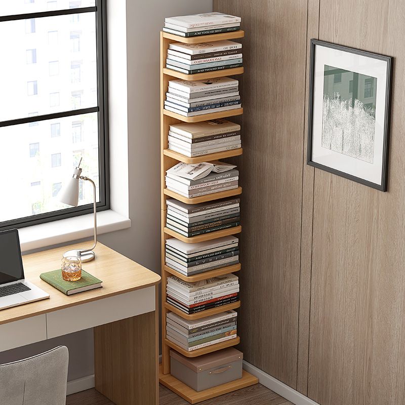 Scaffale in legno geometrico contemporaneo 13,77 "libreria di casa larga