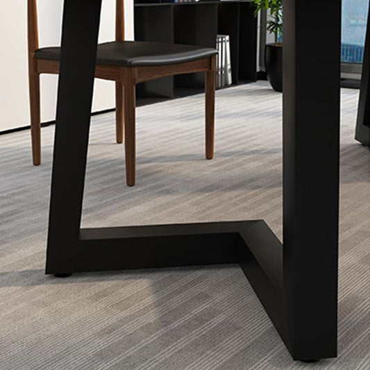 Solid Wood Industrial Writing Desk Rectangular Office Desk with Iron Legs Clearhalo 'furn' 'furn_office_desk' 'Furniture' 'Office Desks' 'Office Furniture' 'office_desk' 1200x1200_2cd7ca4b-670f-4bf3-991a-f58ec92b4e85