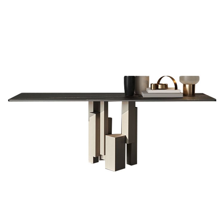 15" Wide Stone Contemporary Console Table Black Rectangle Sofa Table Clearhalo 'Console Tables' 'console_tables' 'Entry & Mudroom Furniture' 'furn' 'furn_console_tables' 'Furniture' 1200x1200_2cdb2ebb-9fe9-44e4-98ff-dc980bc645a2