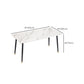 Rectangle Modern Dining Table White Stone Top Indoor Dinette Table