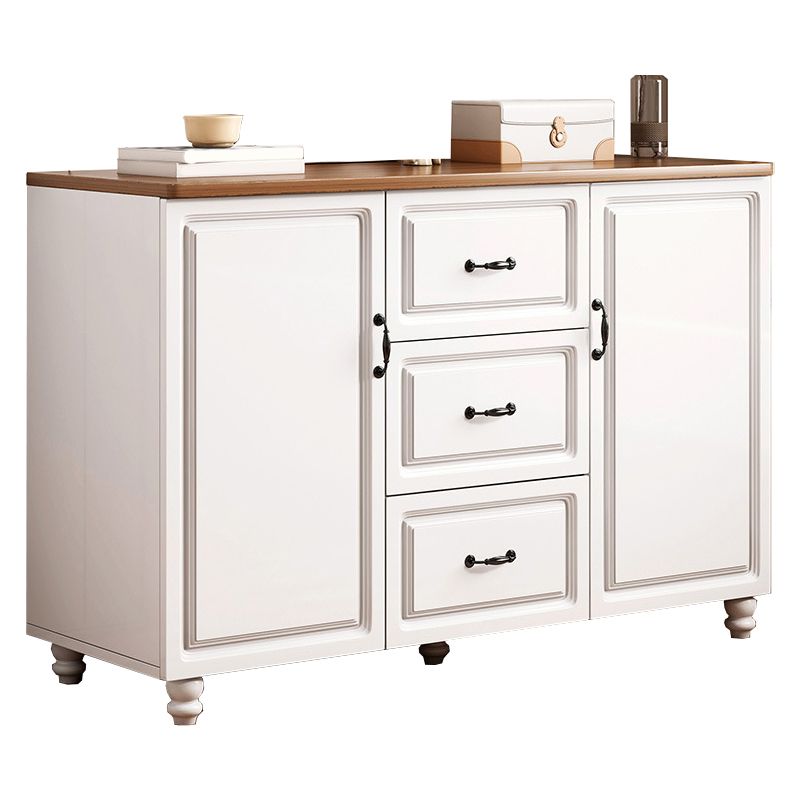 White Wood Accent Cabinet with Drawers 15.74" Wide Modern Standard Side Cabinet Clearhalo 'Cabinets & Chests' 'cabinets_chests' 'furn' 'furn_cabinets_chests' 'Furniture' 'Living Room Furniture' 1200x1200_2cdd6e3c-b2bb-4c51-a889-689ead4b1893