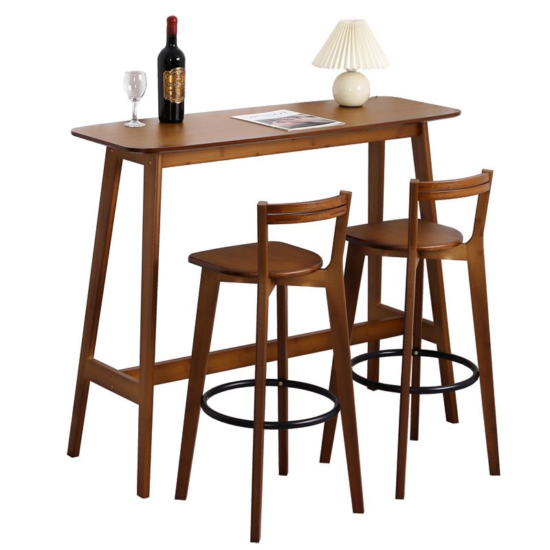 Modern Rectangle Wood Counter Table 1/2/3 Pieces Bar Table Set for Cafe Clearhalo 'Bar Furniture' 'furn' 'furn_home_bar_bar_sets' 'Furniture' 'Home Bars & Bar Sets' 'home_bar_bar_sets' 'Kitchen & Dining Furniture' 1200x1200_2cddf8e2-0ad8-4789-aae9-ad56aa209801