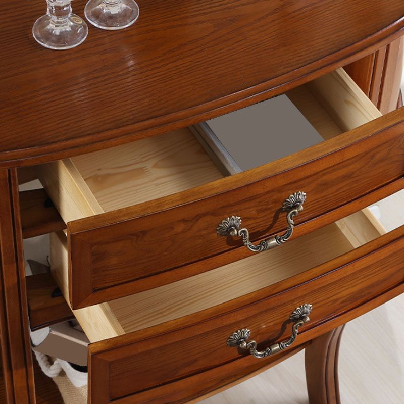 34.65" Tall 2-drawer Console Table Solid Wood Accent Table for Hall