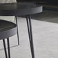 Mesa de cóctel geométrica contemporánea, mesas agrupadas de piedra con 3 patas