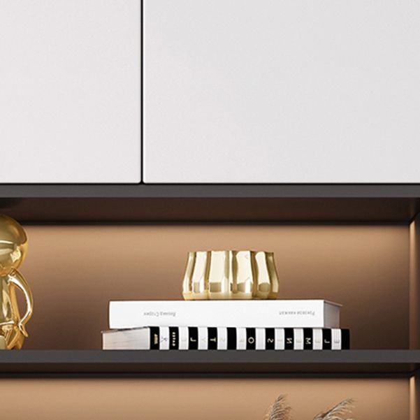 Gabinete contemporáneo de puertas de vidrio de madera de ingeniería sin luces LED sin luces LED