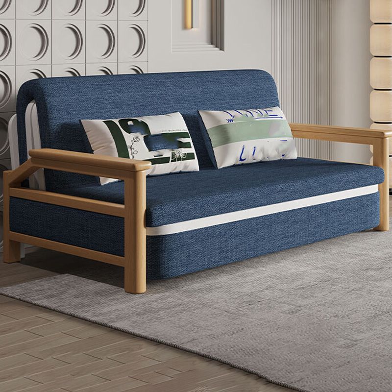 Scandinavian Blue Futon Sleeper Sofa Square Arms Futon and Mattress Clearhalo 'furn' 'furn_futons' 'Furniture' 'Futons & Daybeds' 'Futons' 'Living Room Furniture' 1200x1200_2ce123fa-75e0-4531-acce-0b21696db57a