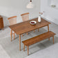Moderne eetgelegenheid 1/4 PCS Massief houten eettafel en stoelen met bank