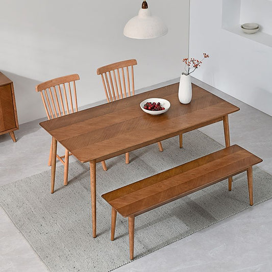 Juego de comedor moderno 1/4 pcs Mesa y sillas de comedor de madera maciza con banco