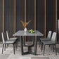 Mesa de comedor de piedra sinterizada mesa de comedor industrial con base de caballete