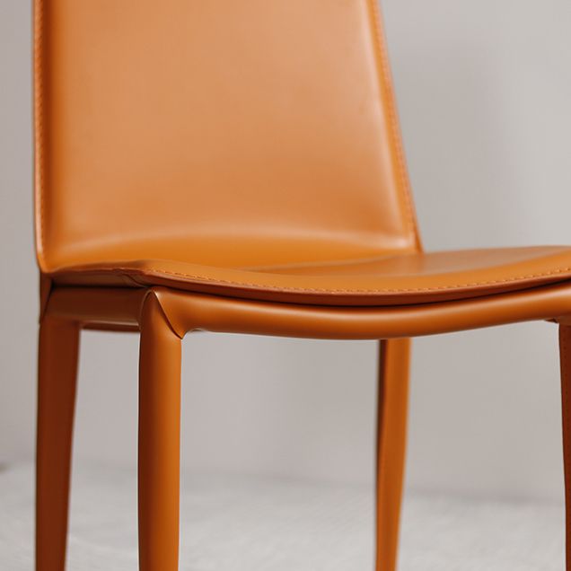 Modern Design Armless Solid Back Chair Leather Dining Chairs for Home Use Clearhalo 'Dining Chairs' 'Dining Tables & Seating' 'dining_chair' 'furn' 'furn_dining_chair' 'Furniture' 'furniture_dining_chair' 'Kitchen & Dining Furniture' 1200x1200_2ce21488-4038-4510-9846-5477faedf529