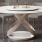 Round Dining Table Luxury Style Stone Pedestal Dinner Table with Turntable Clearhalo ' dining_table' 'Dining Tables & Seating' 'Dining Tables' 'furn' 'furn_dining_table' 'Furniture' 'furniture_dining_table' 'Kitchen & Dining Furniture' 'kitchen&dining_furn' 'kitchen' 'kitchen_dining_table' 1200x1200_2ce2d708-6e67-4aab-ad5b-848ef3aef1da