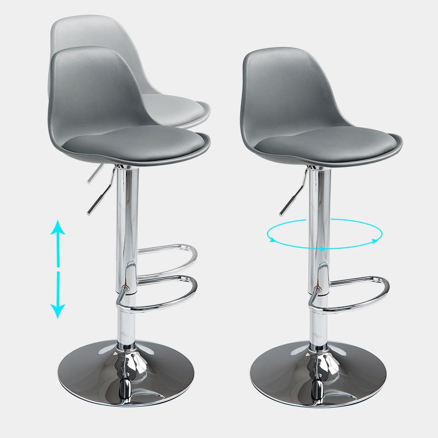 Contemporary Metal Dining Kitchen Room Armless Stool Adjustable Height Barstool Clearhalo 'Bar Furniture' 'Bar Stools' 'bar_stools' 'furn' 'furn_bar_stools' 'Furniture' 'furniture_bar_stools' 'Kitchen & Dining Furniture' 1200x1200_2ce70bcd-7350-4f84-8538-31b8dd1e92a3