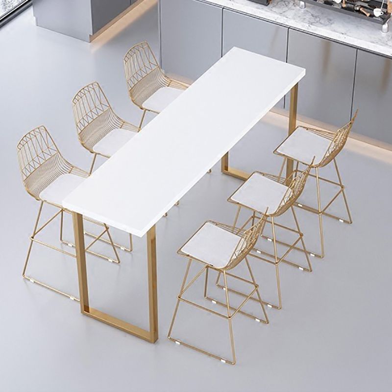 Pine Wood Bar Dining Table Glam Rectangle Bar Table with Double Pedestal for Dining Room Clearhalo 'Bar Furniture' 'Bar Tables' 'bar_tables' 'furn' 'furn_bar_tables' 'Furniture' 'furniture_bar_tables' 'Kitchen & Dining Furniture' 1200x1200_2ce843b7-75d0-4506-9fcc-3d8abb702f25