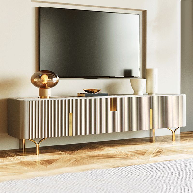 Console porta TV con contenitore chiuso Console multimediale TV in pietra con gambe
