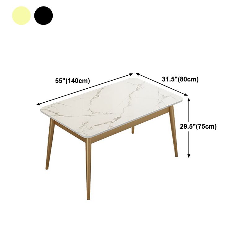 Sintered Stone Dining Table Traditional Luxury Rectangle Table for Home Clearhalo 'Dining Tables & Seating' 'Dining Tables' 'dining_table' 'furn' 'furn_dining_table' 'Furniture' 'Kitchen & Dining Furniture' 1200x1200_2ce963a8-3014-41e5-9ac6-aeb7e47ddf78