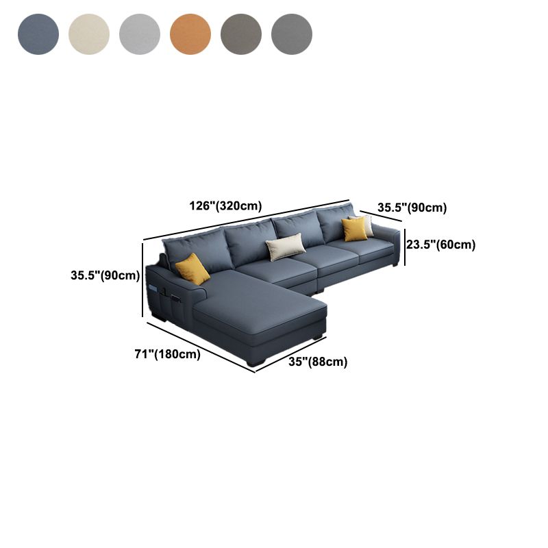 35.4 "H Faux Leder ausgestattetem Armsofa & Chaise für Wohnzimmer