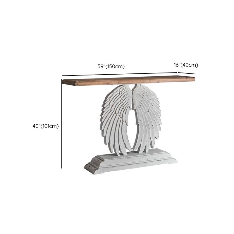Rectangle Shape French Country Console Table White Wood Sofa Table Clearhalo 'Console Tables' 'console_tables' 'Entry & Mudroom Furniture' 'furn' 'furn_console_tables' 'Furniture' 1200x1200_2cea33b6-77cd-4ded-9479-9a740e48ea77