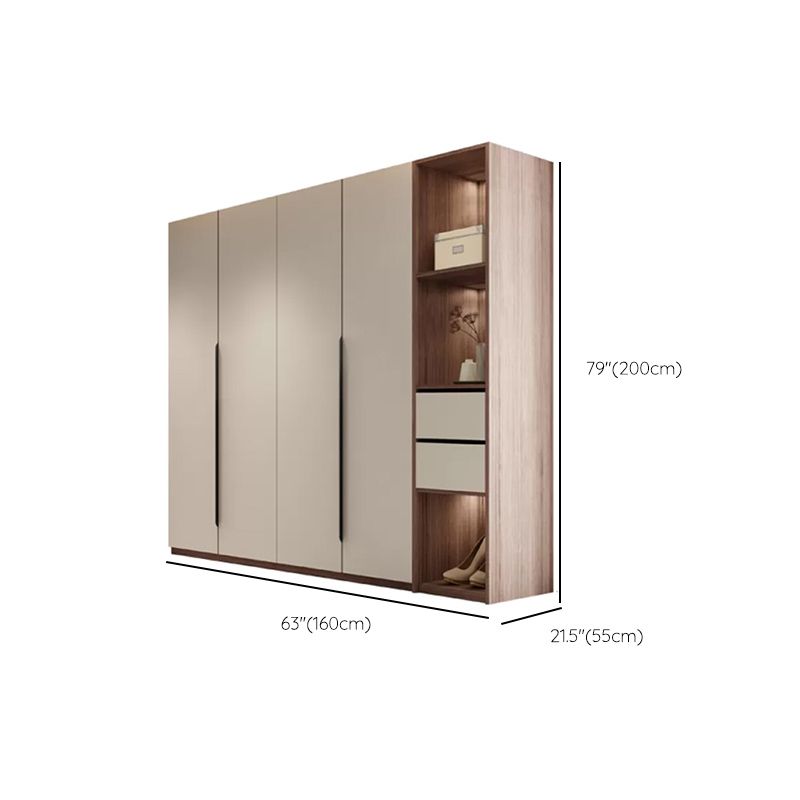 Hinged Storage Cabinet Modern Wardrobe Armoire with Garment Rod Clearhalo 'Armoires & Wardrobes' 'armoires_wardrobes' 'Bedroom Furniture' 'furn' 'furn_armoires_wardrobes' 'Furniture' 1200x1200_2ceb41a9-c43b-4a18-ae99-159625b8003d