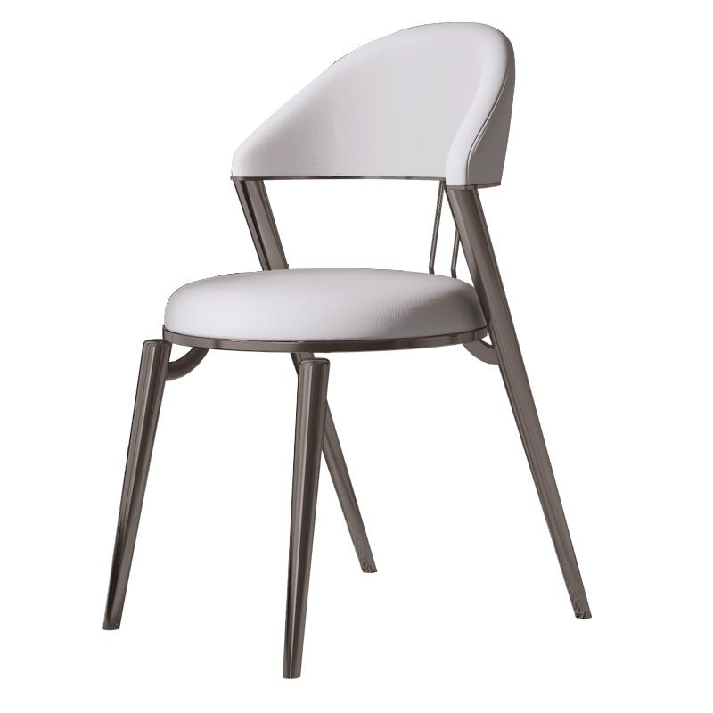 Glam Style Leather Dining Side Chair Open Back Indoor Dining Chair Clearhalo 'Dining Chairs' 'Dining Tables & Seating' 'dining_chair' 'furn' 'furn_dining_chair' 'Furniture' 'furniture_dining_chair' 'Kitchen & Dining Furniture' 1200x1200_2ceb84d2-101d-4a4e-b739-fbef53398118