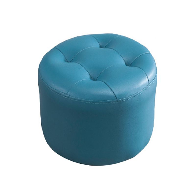 Modern Pouf Ottoman Faux Leather Upholstered Tufted Solid Color Cylinder Shape Ottoman Clearhalo 'furn' 'furn_ottomans_poufs' 'Furniture' 'Living Room Furniture' 'Ottomans & Poufs' 'ottomans_poufs' 1200x1200_2cecc555-ab6f-468d-81c8-5cca88c927c6
