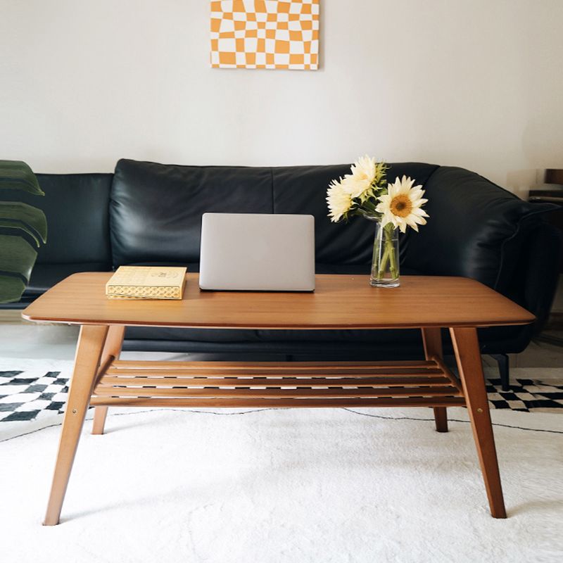 Rectangular Wood Coffee Table Contemporary 4 Legs Cocktail Table Clearhalo 'Coffee & Accent Tables' 'Coffee Tables' 'coffee_tables' 'furn' 'furn_coffee_tables' 'Furniture' 'Living Room Furniture' 1200x1200_2cee0a2b-1404-4335-988f-cb7f5a301376