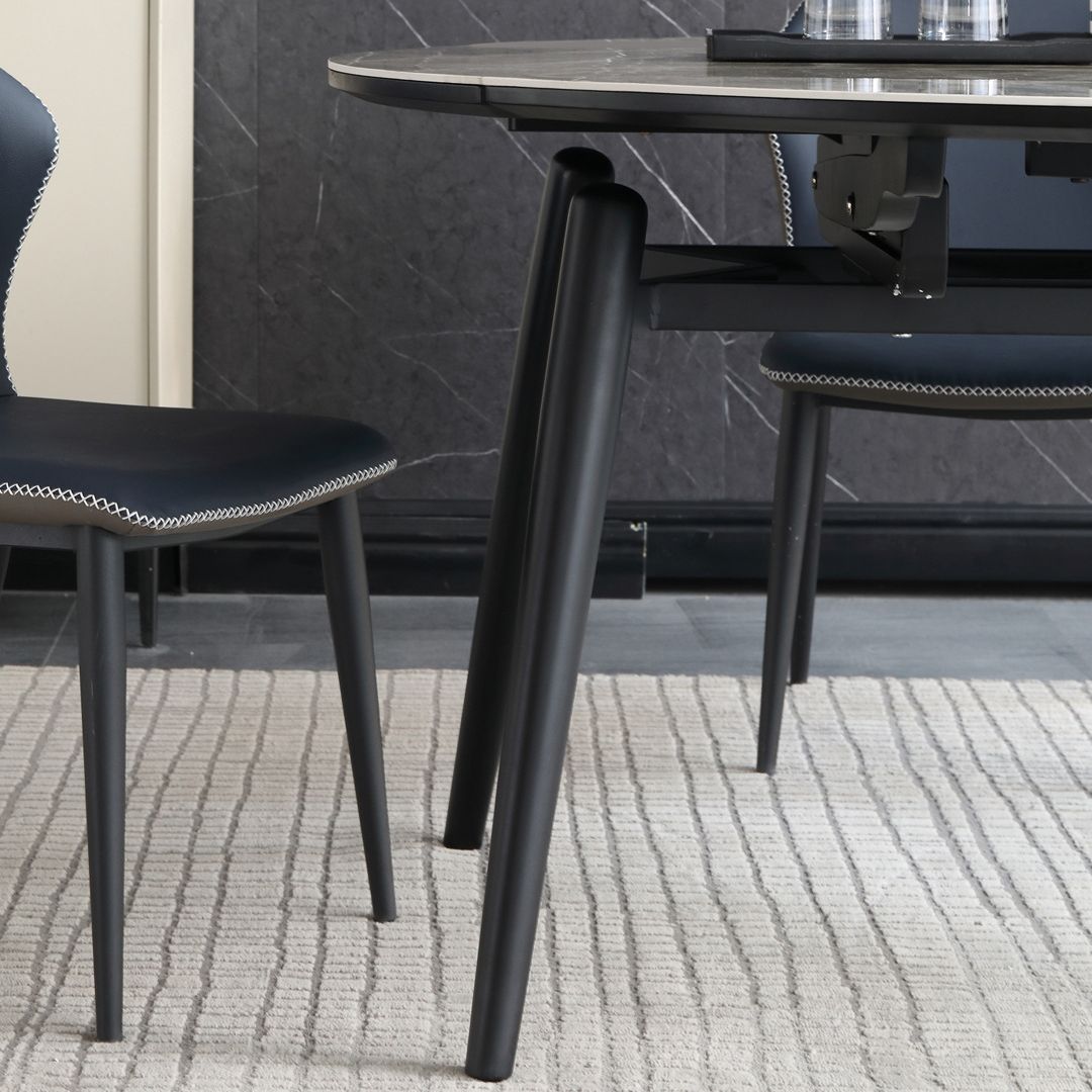 Modern Gray Sintered Stone Dining Table Set 1/4/5/7 Pieces Dining Set for Home Use Clearhalo 'Dining Room Sets' 'Dining Tables & Seating' 'dining_room_set' 'furn' 'furn_dining_room_set' 'Furniture' 'Kitchen & Dining Furniture' 1200x1200_2cee7710-cf4e-447e-8a3a-44ae4b5af655