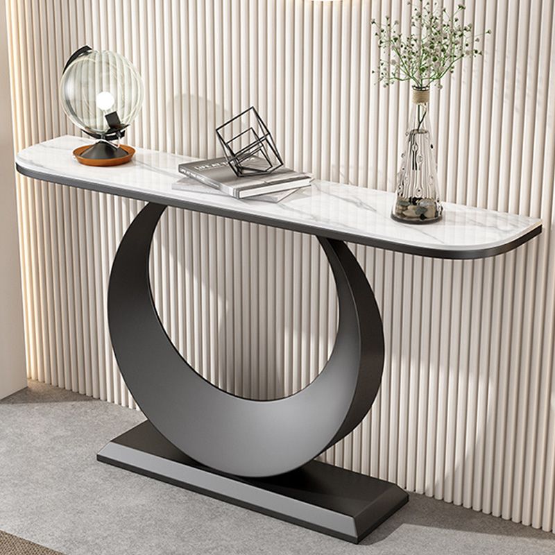 Tabella della console resistente alle macchie 11,8 "W tavolo da glam mezza luna glam