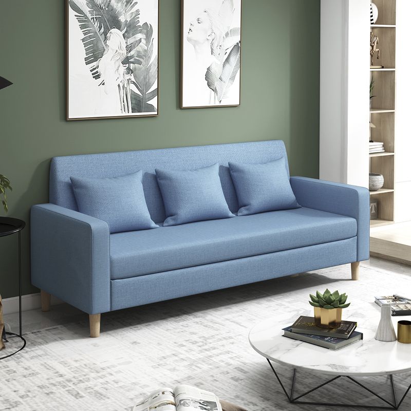 28.35" H Linen Square Arm Modern Sofa with Tight Back Slipcovered Sofa Clearhalo 'furn' 'furn_sofas' 'Furniture' 'furniture_sofas' 'kitchen' 'kitchen_sofas' 'Living Room Furniture' 'Sofa' 'sofas' 1200x1200_2cef521f-4051-4afe-96b8-e3b9428ec5fb