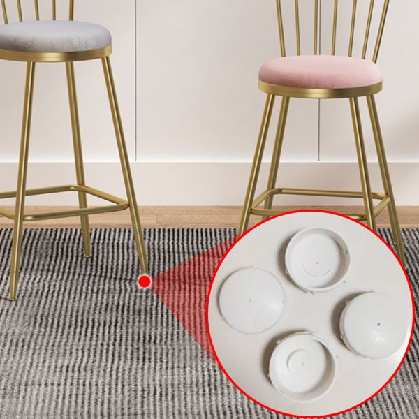 Nordic Armless Backrest Counter Stool Iron Dessert Shop Bar Stool with Pedal and Cushion Clearhalo 'Bar Furniture' 'Bar Stools' 'bar_stools' 'furn' 'furn_bar_stools' 'Furniture' 'Kitchen & Dining Furniture' 1200x1200_2cefa6cc-d2bc-46b4-a7c6-f5f5b3721838