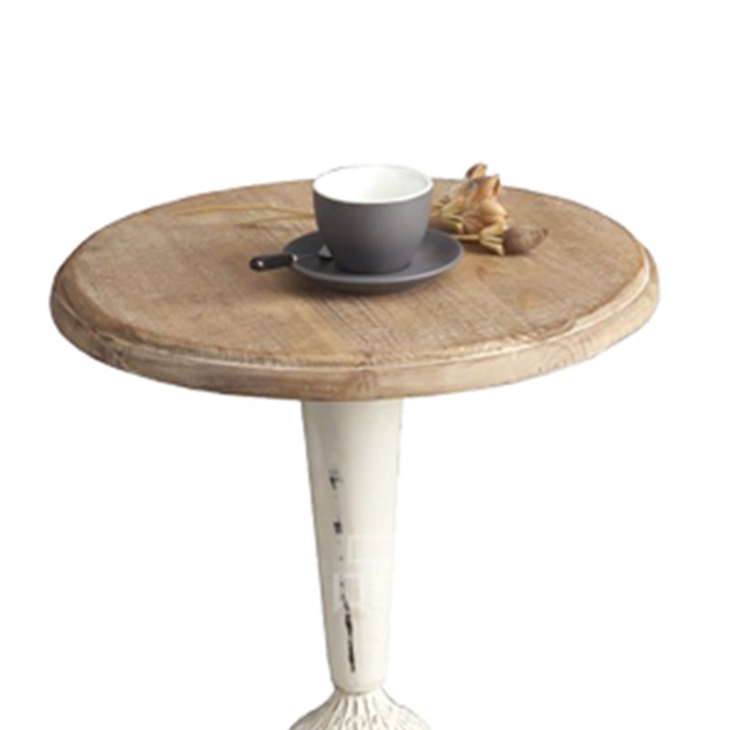 Round Wood Top Coffee Table Iron Pedestal Cocktail Table - Distressed Surface Treatment Clearhalo 'Coffee & Accent Tables' 'Coffee Tables' 'coffee_tables' 'furn' 'furn_coffee_tables' 'Furniture' 'Living Room Furniture' 1200x1200_2cf04416-cfb9-4a3c-b9d3-abb9cadaa092