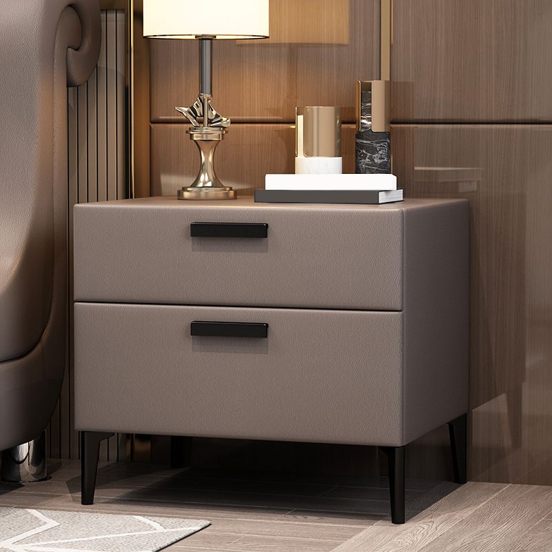 Mesa moderna de la noche de madera maciza Mesa de mesa con 2 cajones