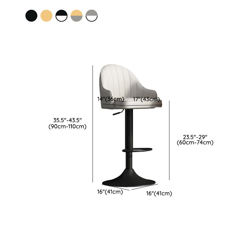 Glam Dining Stools Adjustable Height Bar Stools with Metal Base Clearhalo 'Bar Furniture' 'Bar Stools' 'bar_stools' 'furn' 'furn_bar_stools' 'Furniture' 'Kitchen & Dining Furniture' 1200x1200_2cf0a595-cf3d-4e47-a9e8-723bd8ac60e1