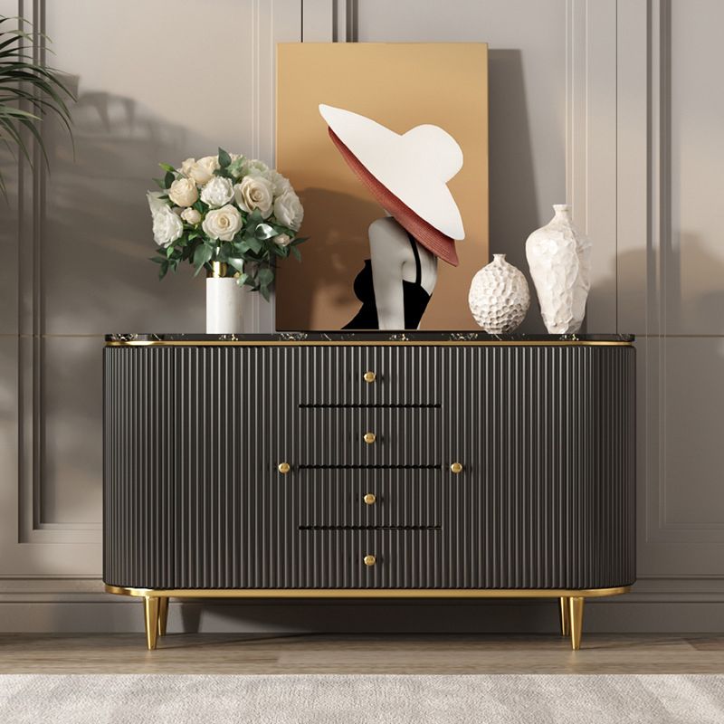 Stone Buffet Table Glam Buffet Credenza with Drawers and Cabinets Clearhalo 'buffet_sideboard' 'Buffets & Sideboards' 'furn' 'furn_buffet_sideboard' 'Furniture' 'Kitchen & Dining Furniture' 1200x1200_2cf0c489-8114-4f77-b1c5-eef506e81636