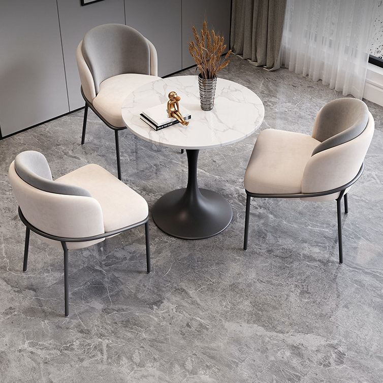 Scandinavian Dining Table Set with Marble Dining Table and Cushion Chairs Clearhalo 'Dining Room Sets' 'Dining Tables & Seating' 'dining_room_set' 'furn' 'furn_dining_room_set' 'Furniture' 'furniture_dining_room_set' 'Kitchen & Dining Furniture' 'kitchen&dining_furn' 'kitchen' 1200x1200_2cf1dc00-8b3e-4133-bd33-191492ed6460