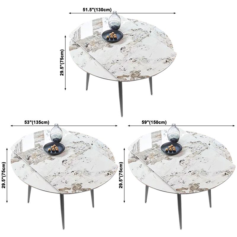 Extendable Luxury Dining Table Adjustable Sintered Stone Top Table with 4 Legs Clearhalo ' dining_table' 'Dining Tables & Seating' 'Dining Tables' 'furn' 'furn_dining_table' 'Furniture' 'furniture_dining_table' 'Kitchen & Dining Furniture' 'kitchen&dining_furn' 'kitchen' 'kitchen_dining_table' 1200x1200_2cf2caf6-2b4f-4c07-a7a8-16924b2ddcc5