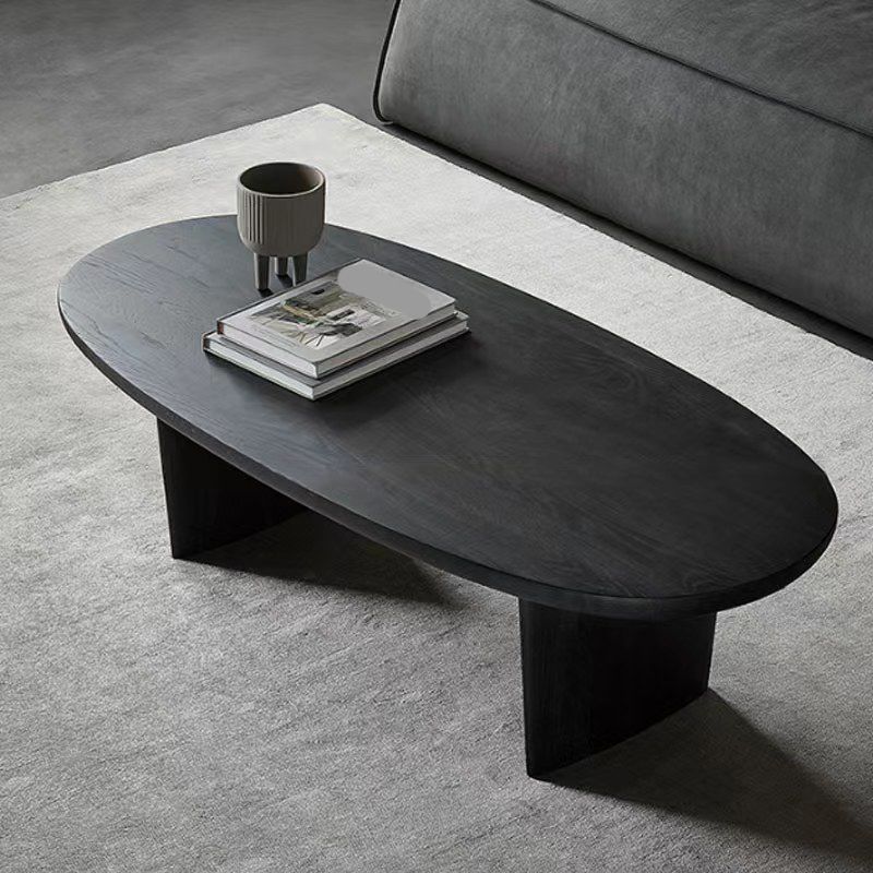 Modern Solid Wood Coffee Table Oval Sled Coffee Table for Living Room Clearhalo 'Coffee & Accent Tables' 'Coffee Tables' 'coffee_tables' 'furn' 'furn_coffee_tables' 'Furniture' 'Living Room Furniture' 1200x1200_2cf3ac38-9944-41d4-a97e-6f964b3a95f3