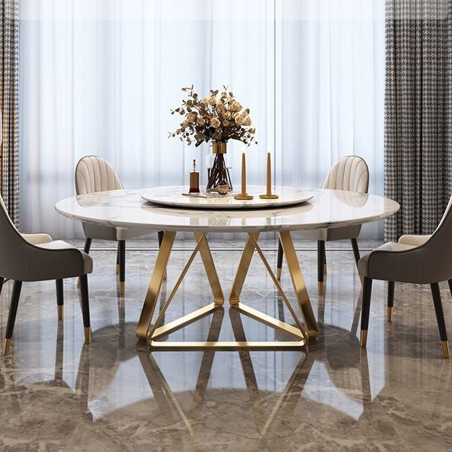 Marmeren eettafel Eigentijdse eettafel met voetstuk
