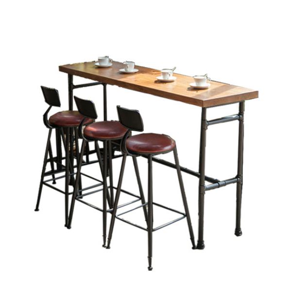 Bar-eettafel in industriële stijl, bartafel van metaal en hout voor binnen