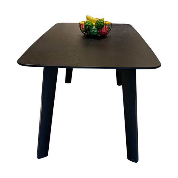 Table à manger moderne pour cuisine Table de dinette noire avec pieds en bois