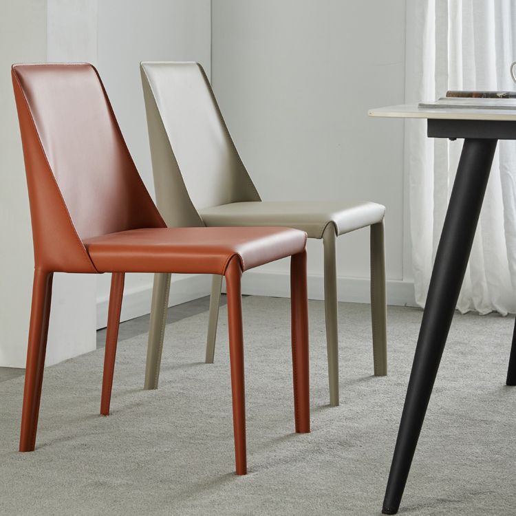 Faux Leather Contemporary Dining Room Chairs Matte Finish Solid Back Dining Arm Chairs Clearhalo ' kitchen&dining_furn' 'Dining Chairs' 'Dining Tables & Seating' 'dining_chair' 'furn' 'furn_dining_chair' 'Furniture' 'furniture_dining_chair' 'Kitchen & Dining Furniture' 'kitchen' 1200x1200_2cf87326-759d-425c-9135-cab8621dfa53