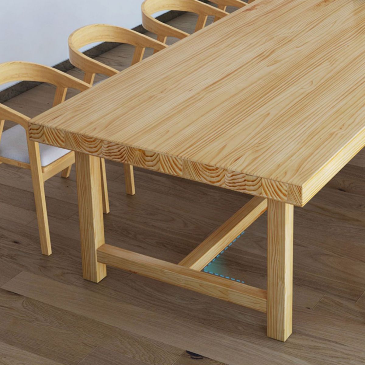 Escritorio de oficina moderno de 30 "H Moderno de escritorio de madera maciza de pino sólido