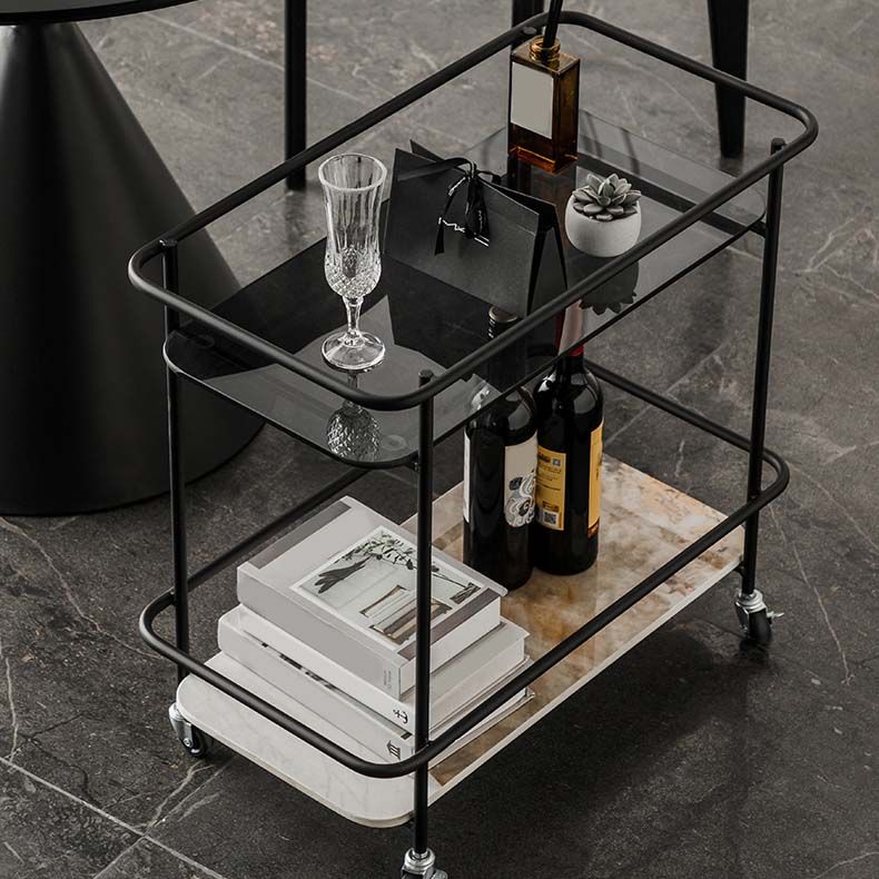 Contemporary Rectangular/Round Side End Table Glass Top Corner Table Clearhalo 'Coffee & Accent Tables' 'End & Side Tables' 'end_side_tables' 'furn' 'furn_end_side_tables' 'Furniture' 'Living Room Furniture' 1200x1200_2cf8b72b-0c13-49c0-882f-e8ed5b798a1a