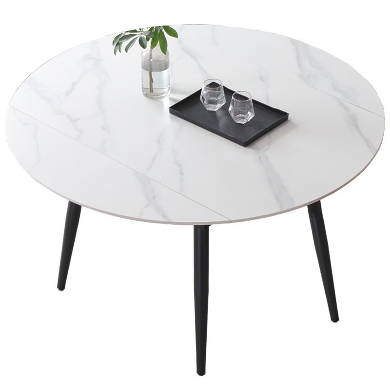 Modern Style Sintered Stone Dining Table White Round Home Table with 4 Legs Clearhalo ' dining_table' 'Dining Tables & Seating' 'Dining Tables' 'Furniture' 'furniture_dining_table' 'Kitchen & Dining Furniture' 'kitchen&dining_furn' 'kitchen' 'kitchen_dining_table' 1200x1200_2cf9b04c-3868-412e-8746-d72722f7b3ed