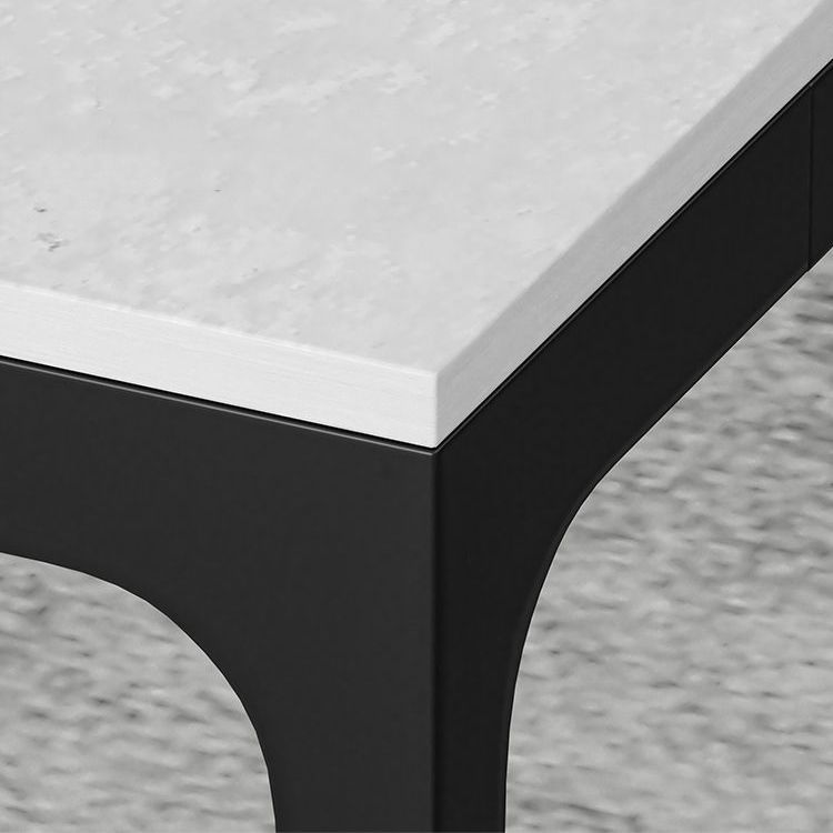 Industrial Sintered Stone Kitchen Table Rectangle Fixed Dining Room Desk Clearhalo 'Dining Tables & Seating' 'Dining Tables' 'dining_table' 'furn' 'furn_dining_table' 'Furniture' 'Kitchen & Dining Furniture' 1200x1200_2cfa2a28-b0a5-4d91-bf90-143a4935fd07