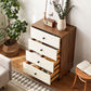 Modern 35.8" Tall Simple Accent Chest 4 Drawers Wood Storage Cabinet