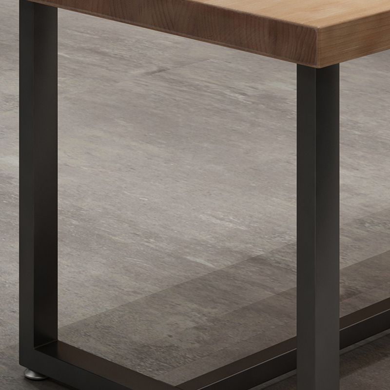 Industrial Wooden Dining Table Square Sled Dining Table for Restaurant